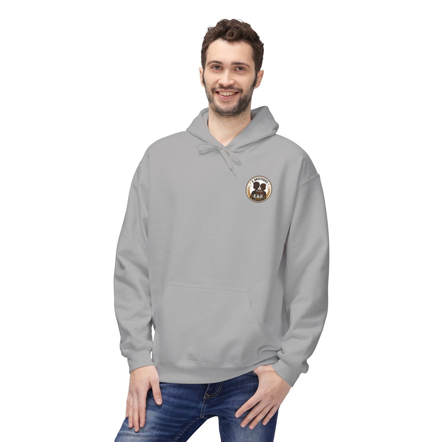 Brewed Strong Hoodie — “Built Different. Brewed Strong.” Coffee Shop Logo Pullover