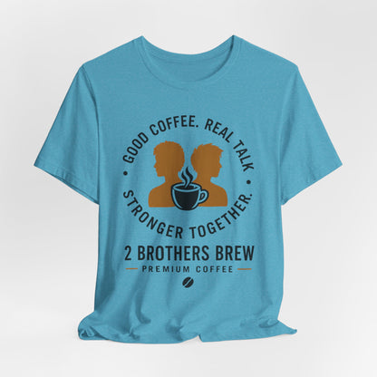 E&E 2 Brothers Brew — Heather & Aqua Tee