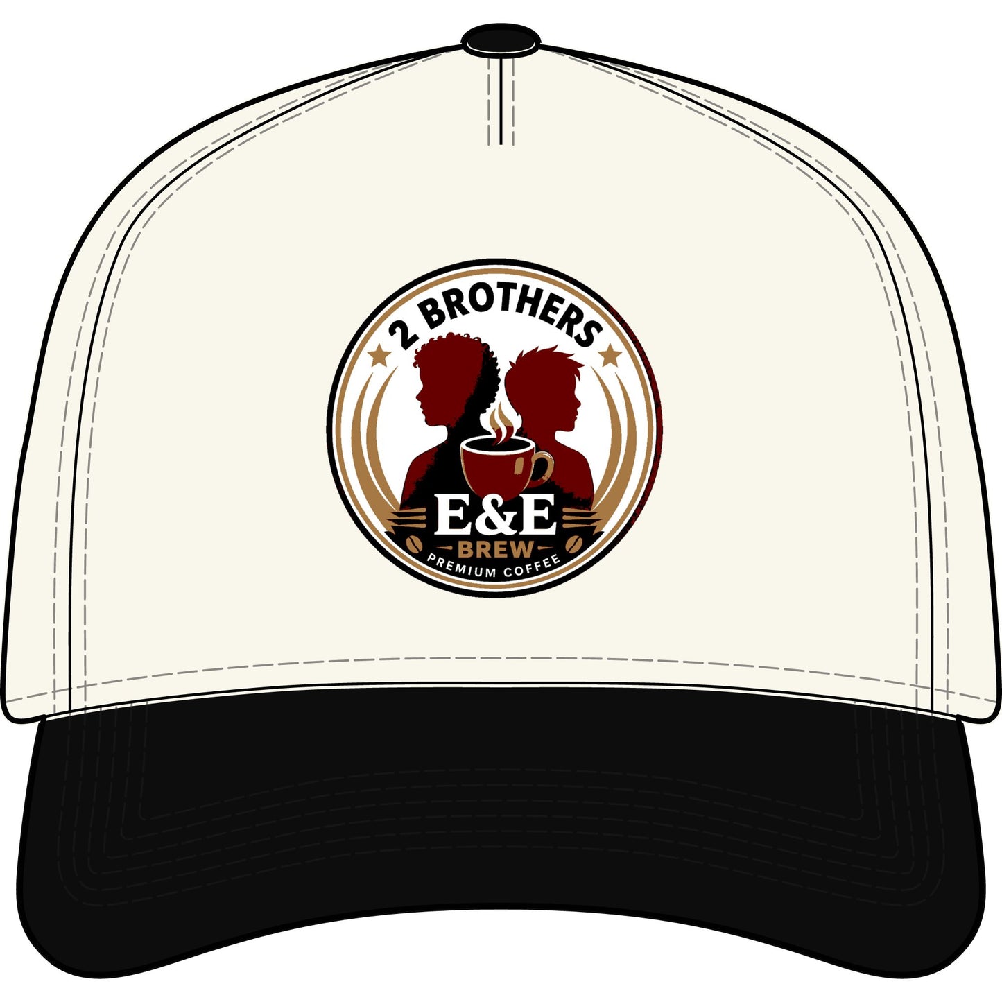 2 Brothers E&E Brew Coffee Logo Two-Tone Cap