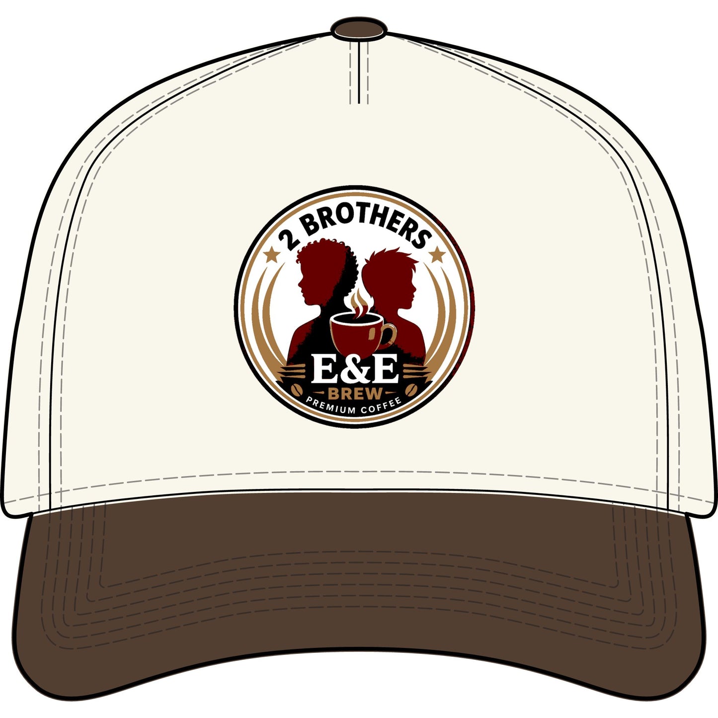 2 Brothers E&E Brew Coffee Logo Two-Tone Cap