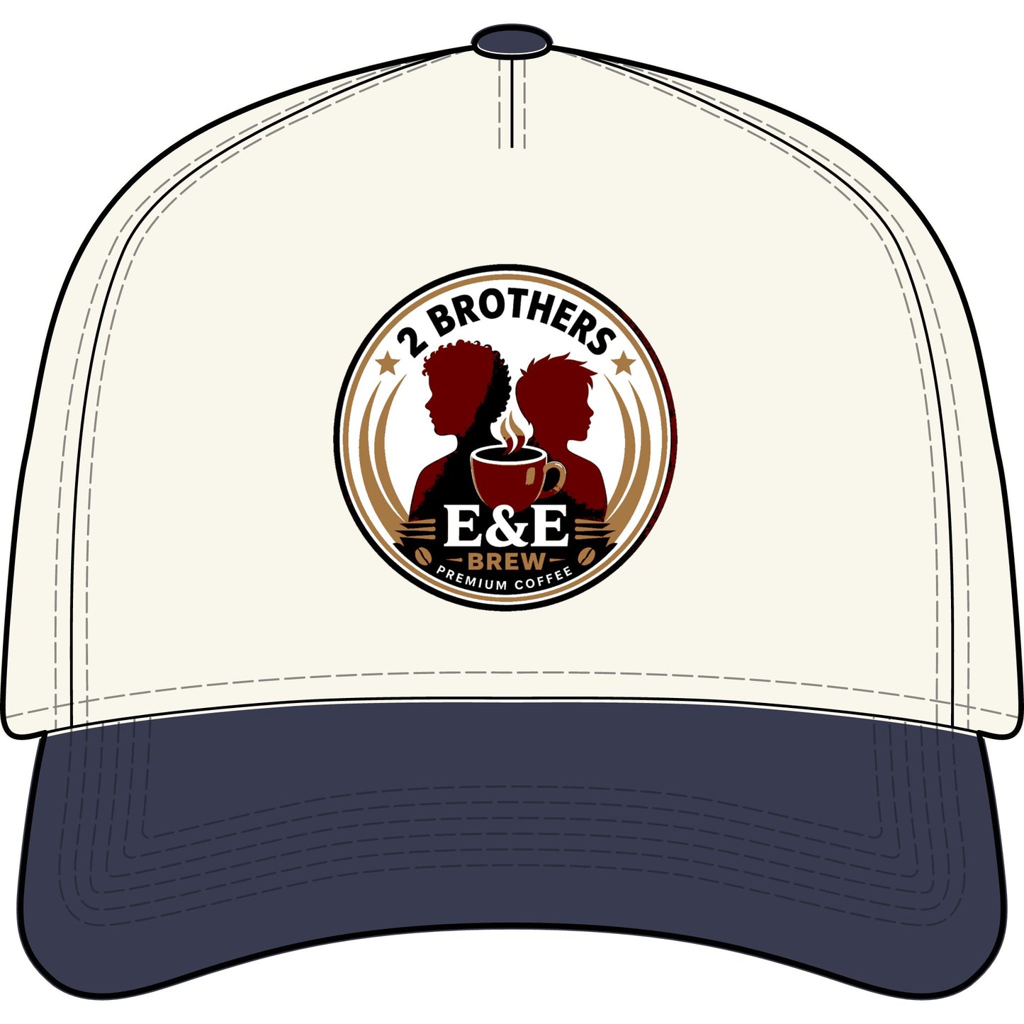 2 Brothers E&E Brew Coffee Logo Two-Tone Cap