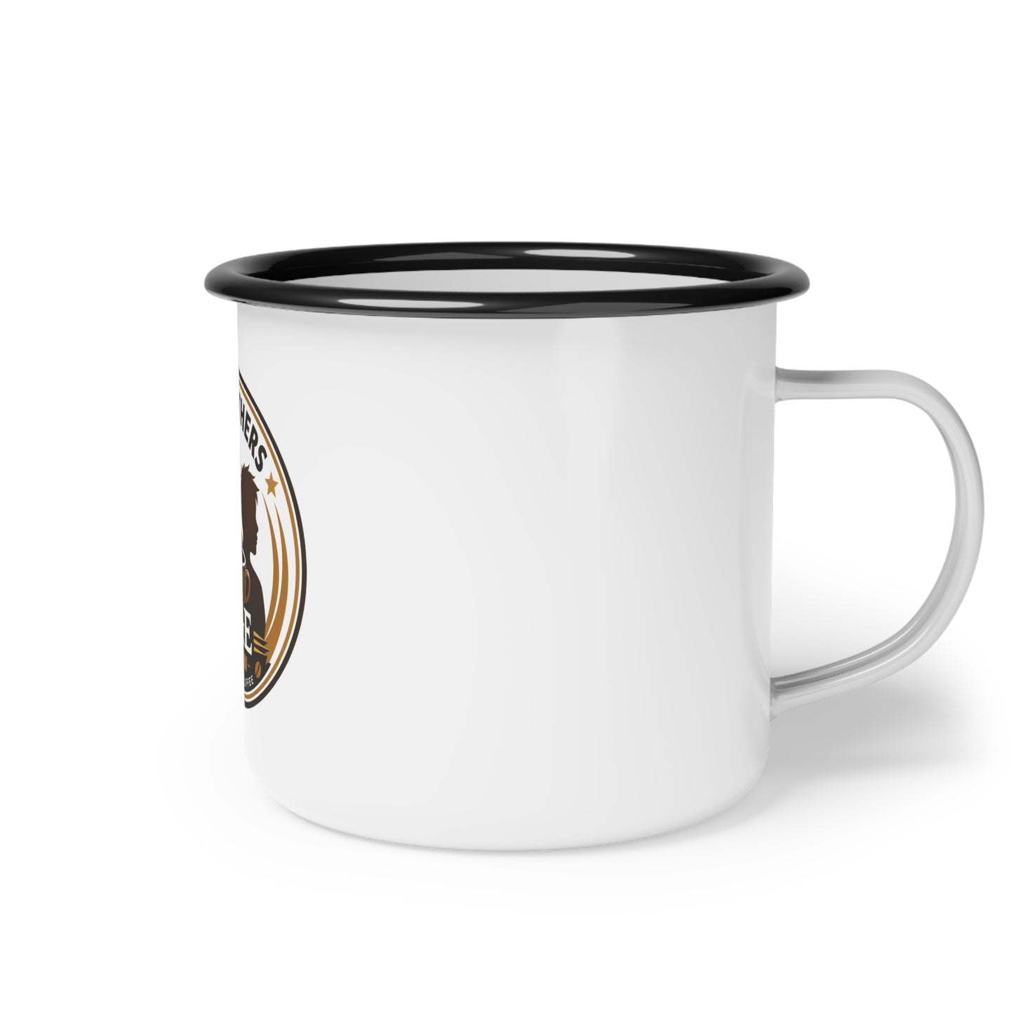 Enamel Camp Cup — 2 Brothers E&E Brew Coffee Logo Campfire Mug