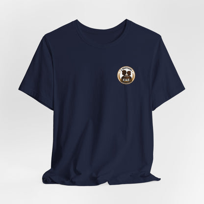 E&E 2 Brothers Brew — Heather Royal & Navy Tee