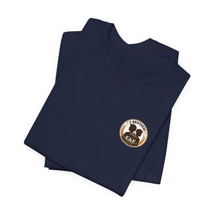 E&E 2 Brothers Brew — Heather Royal & Navy Tee