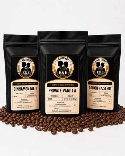 Flavor Flight coffee bundle - Golden Hazelnut, Cinnamon No. II, and Private Vanilla bags