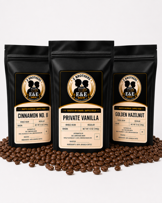 Flavor Flight coffee bundle - Golden Hazelnut, Cinnamon No. II, and Private Vanilla bags