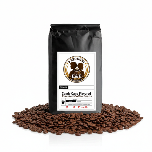 Candy Cane Flavored Coffee Beans - Peppermint Holiday Flavored Specialty Coffee | 2 Brothers Brew